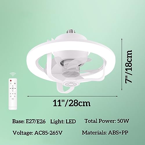 360 ° Rotating RGB Ceiling Fan Light 50W